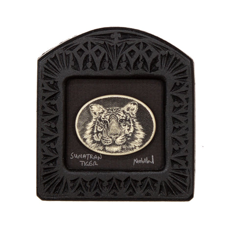 "Sumatran Tiger" Small Chip Carved Frame