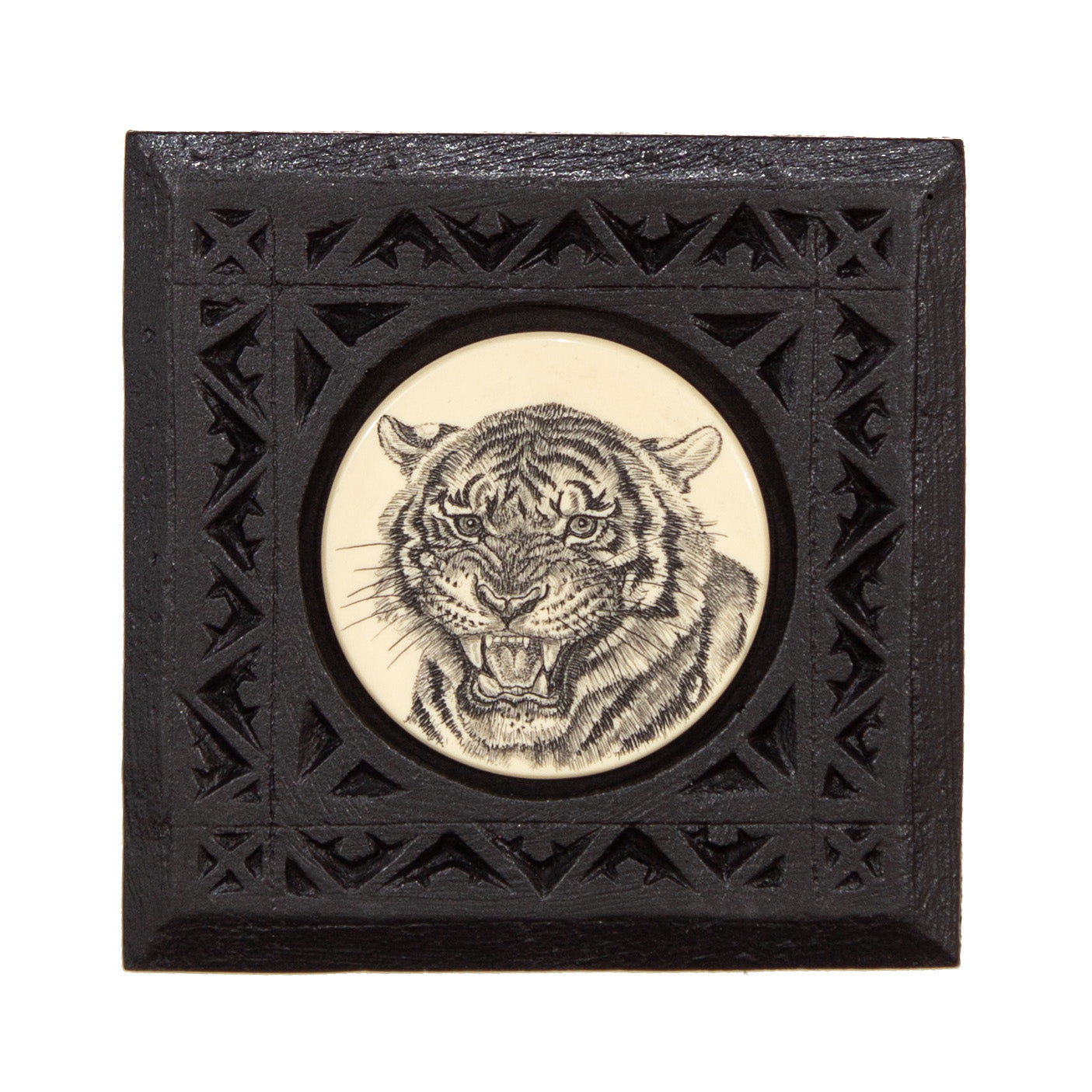 "Bengal Tiger" Small Chip Carved Frame