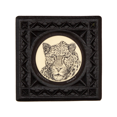 "Leopard" Small Chip Carved Frame