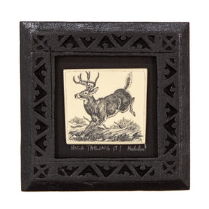 "High Tailing it!" Small Chip Carved Frame