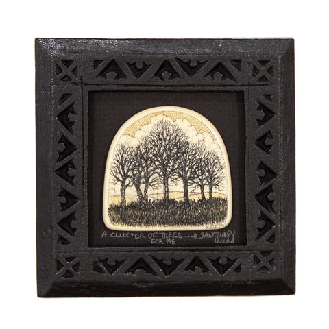"A Cluster of Trees… A Sanctuary For Me" Small Chip Carved Frame