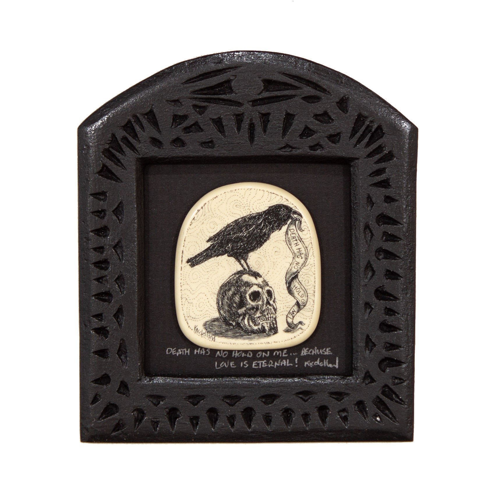 "Death Has no Hold on Me… Because Love is Eternal!" Small Chip Carved Frame