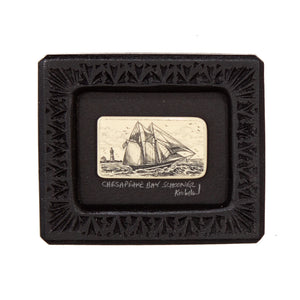 "Chesapeake Bay Schooner" Small Chip Carved Frame