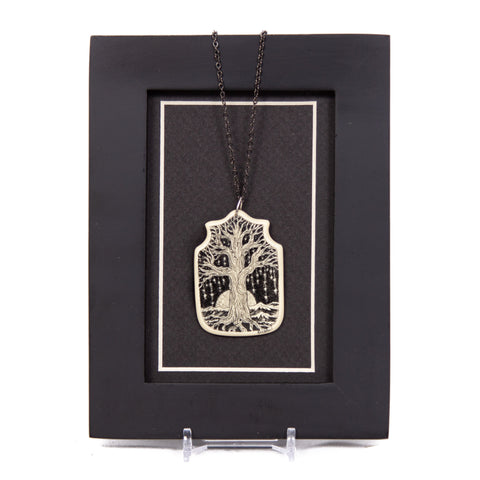"Somewhere Near The Edge of the World Trees Drip with Stars" Necklace with Chain