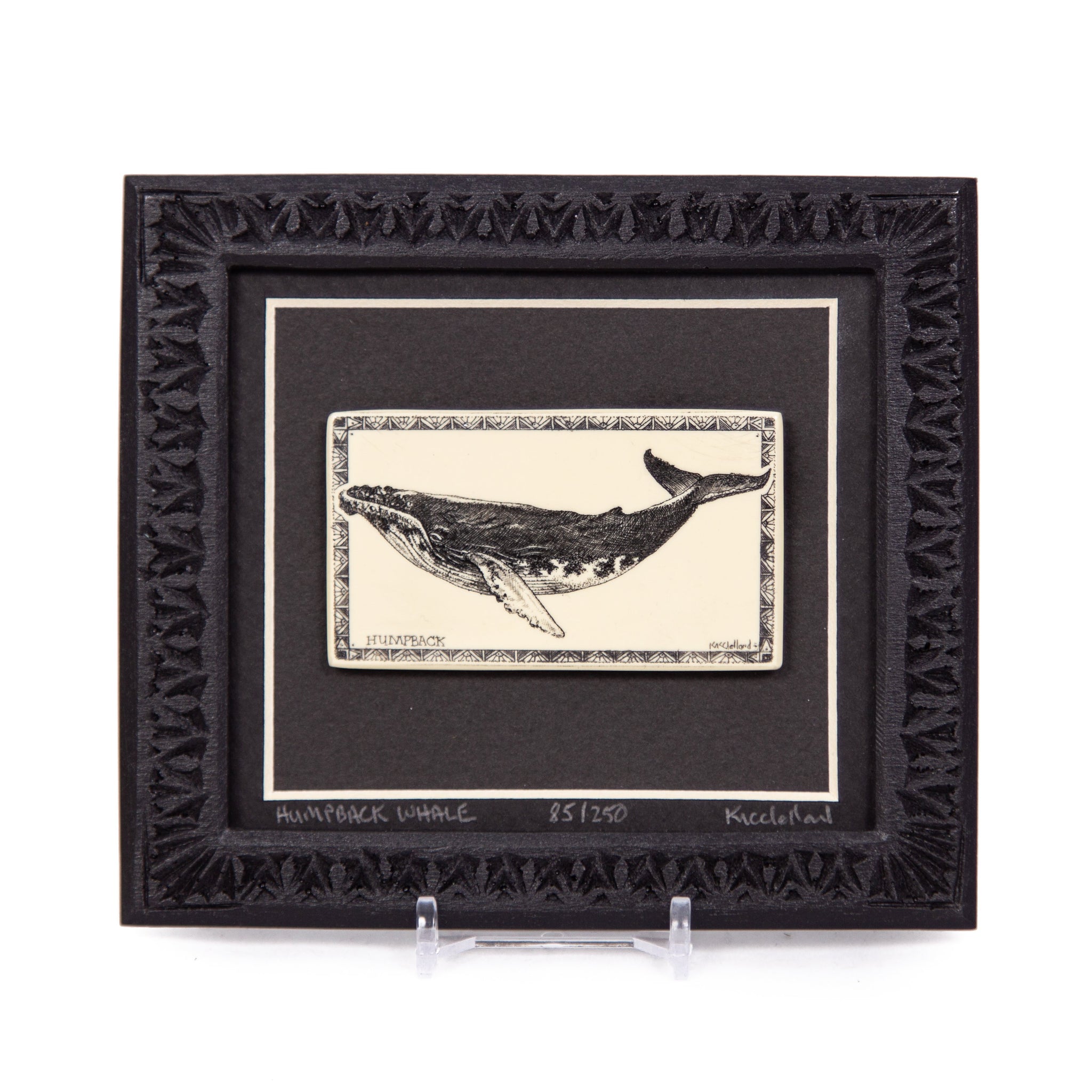 "Humpback Whale" Large Chip Carved Frame