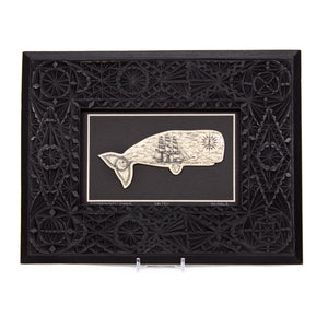 "Scrimshanders' Whale" Large Chip Carved Frame