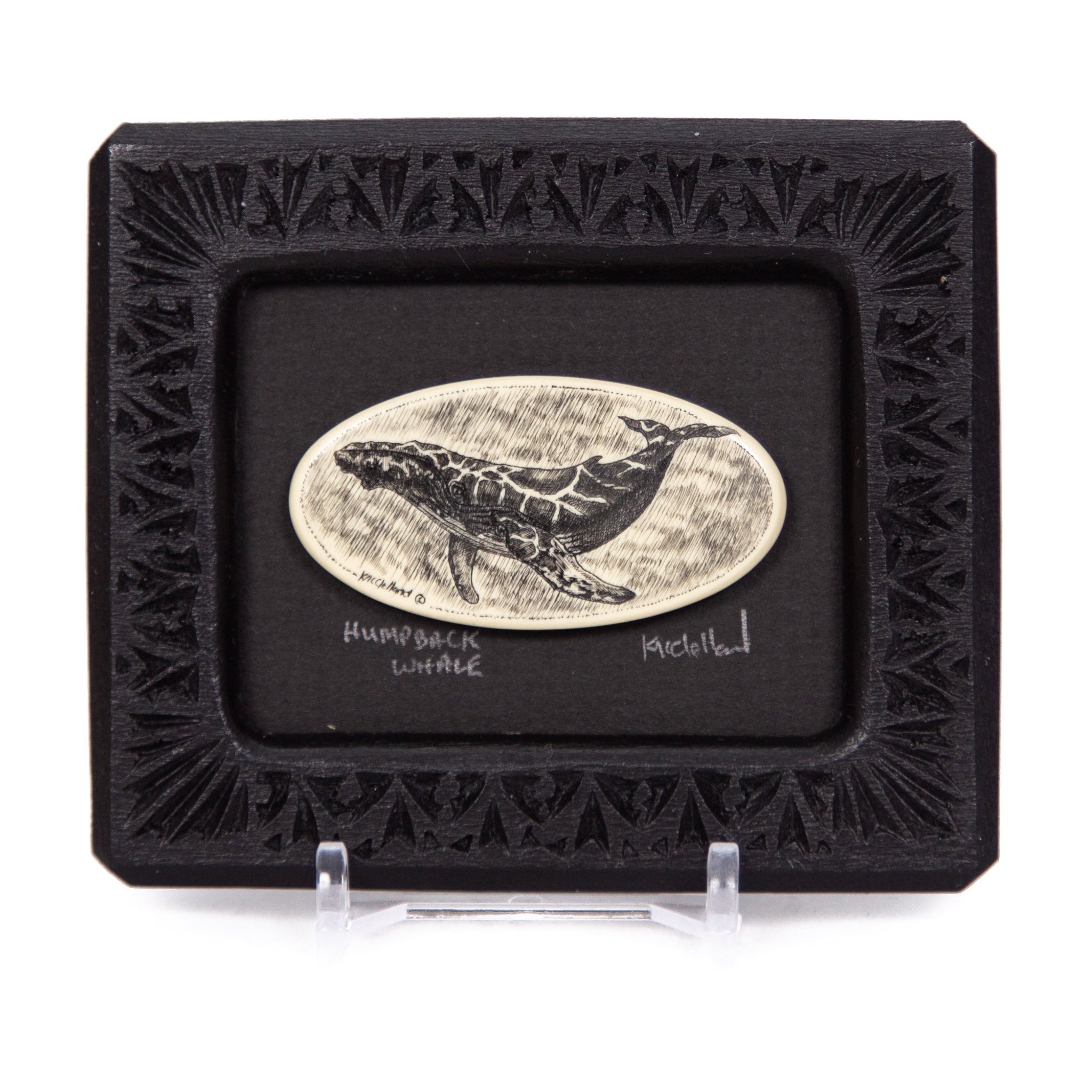 "Humpback Whale" Small Chip Carved Frame