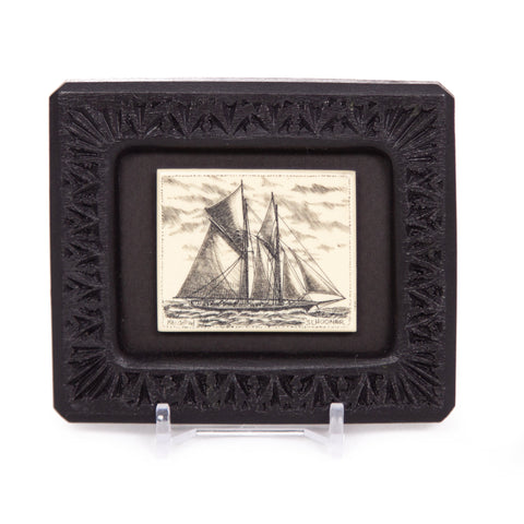 "Double Schooner" Small Chip Carved Frame