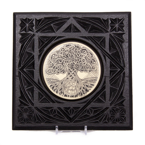 "Tree of Life Word Stream" Large Chip Carved Frame
