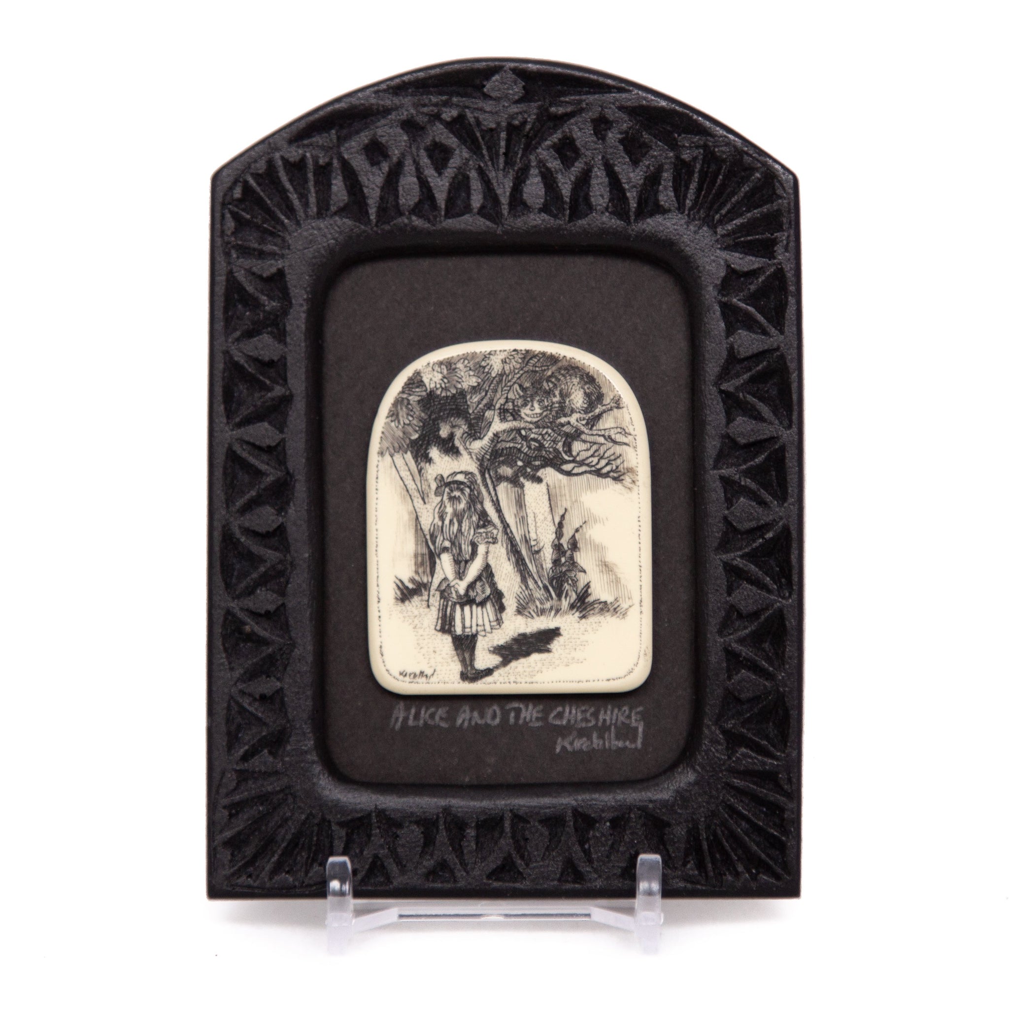 "Alice and the Cheshire" Small Chip Carved Frame