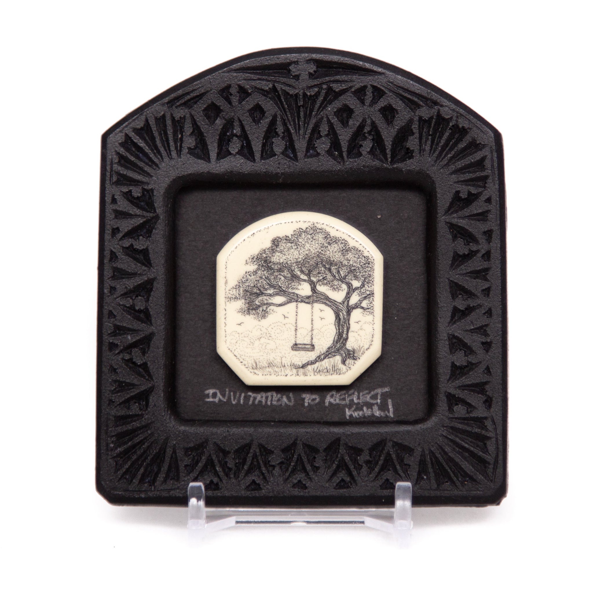 "Invitation to Reflect" Small Chip Carved Frame
