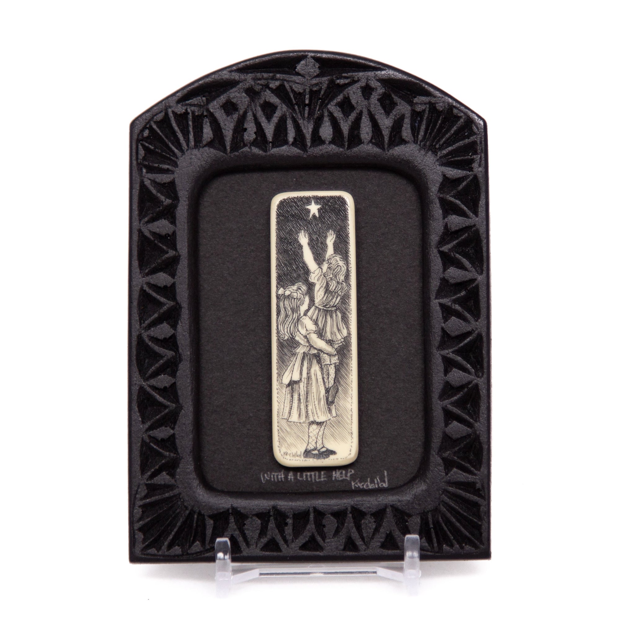 "With a Little Help" Small Chip Carved Frame